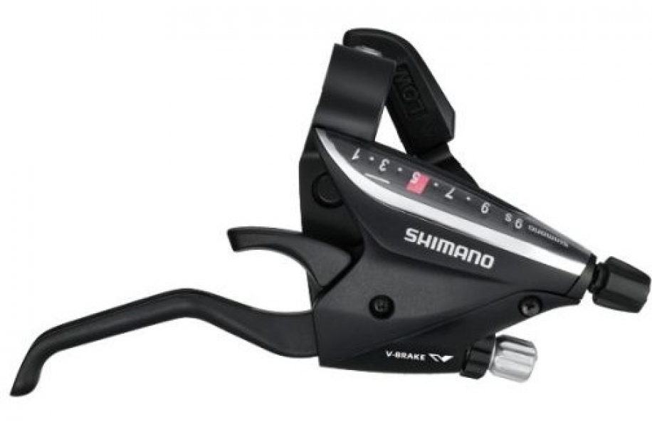 

Shimano Шифтер/тормозная ручка ST-EF65-7R2 Altus для V-brake правая, 7 скоростей (0), Black
