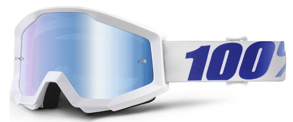 

100% Strata Equinox / Mirror Blue Lens (2018), White