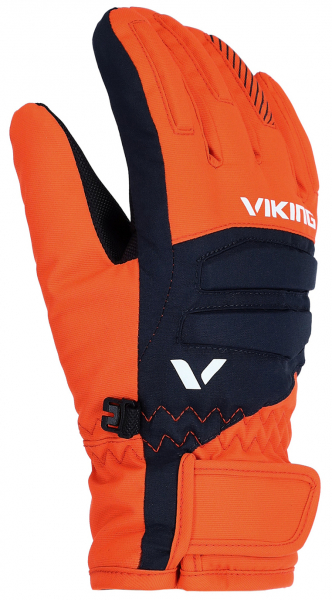 Горнолыжные перчатки и варежки Viking Перчатки Flinx Ski Kids Orange/Navy - купить в Москве