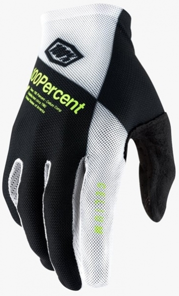 Мотоперчатки 100% Celium Glove black/white/fluo yellow - купить в Москве
