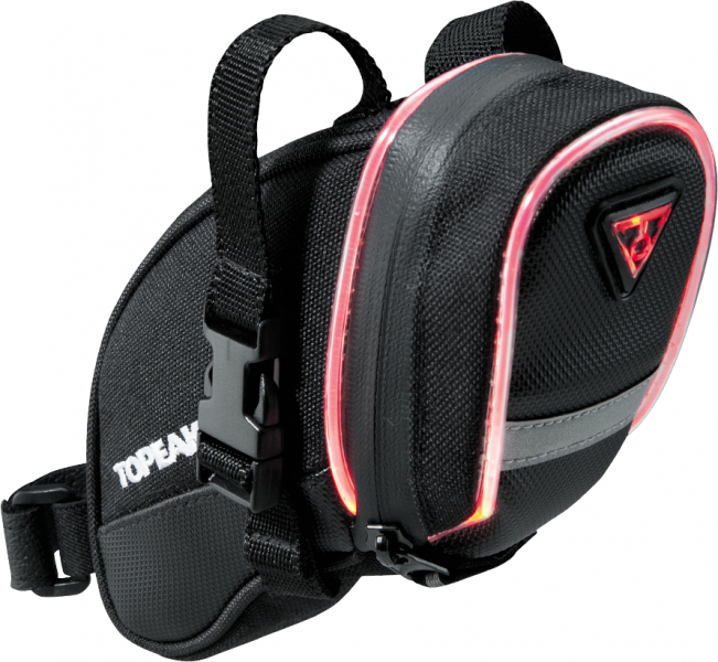 Сумка велосипедная Topeak Сумка подседельная AeroWedge iGlow, светящаяся окантовка 0.5W - купить в Москве