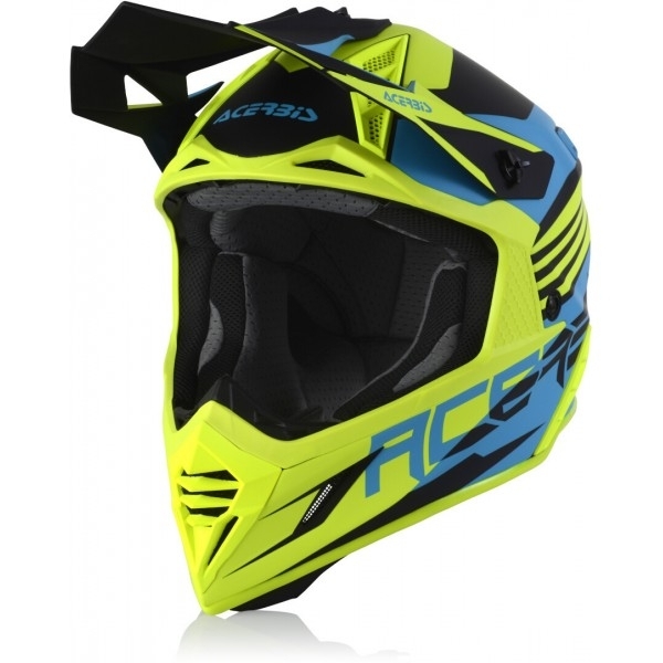 Мотошлемы Acerbis X-Track Light Blue/Fluo Yellow - купить в Москве