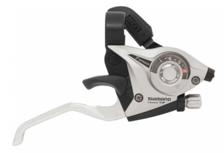

Shimano Шифтер/тормозная ручка ST-EF51-7R(LS)2A для V-brake правая, 7 скоростей, серебристая (0), Silver