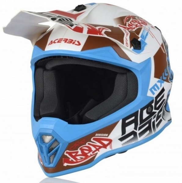 Мотошлемы Acerbis Impact Steel Junior White/Blue - купить в Москве