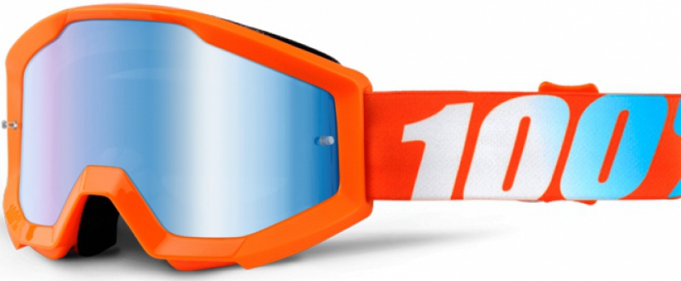 

100% Strata JR Orange / Mirror Blue Lens подростковые (2017)