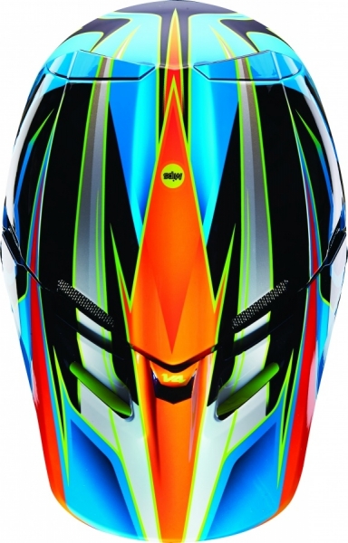 

Fox V4 Race Helmet Visor (2016), Blue/yellow