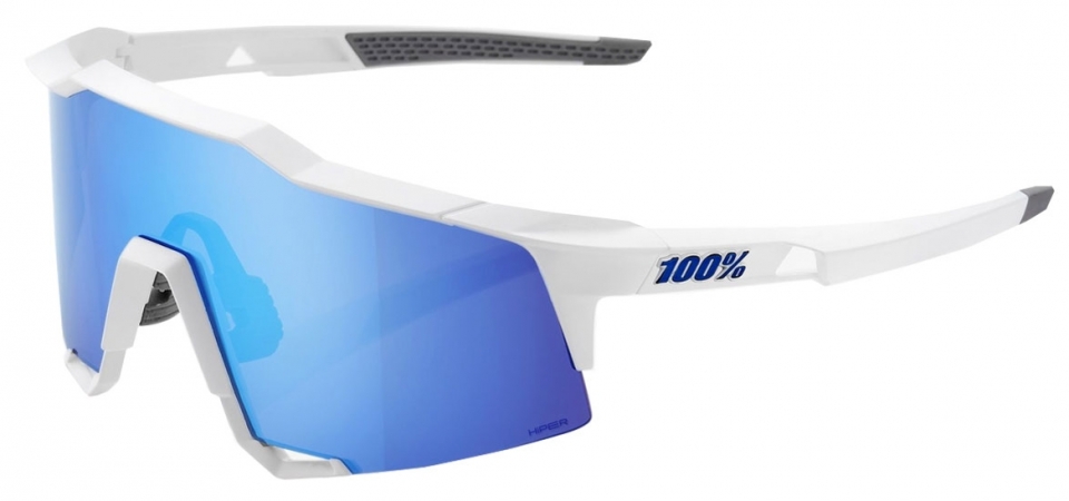 

100% Speedcraft Matte White / HiPER Blue Multilayer Mirror (2018)