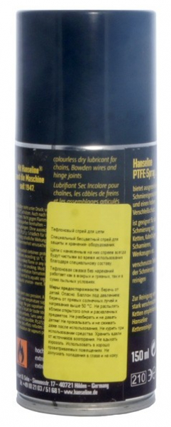 Hanseline PTFE Spray специальное смазочное средство для цепи с тефлоном, спрей 150 мл - купить в Москве