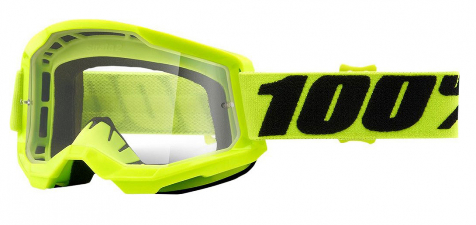 Маску и комплектующие 100% Strata 2 Goggle Fluo Yellow / Clear Lens - купить в Москве
