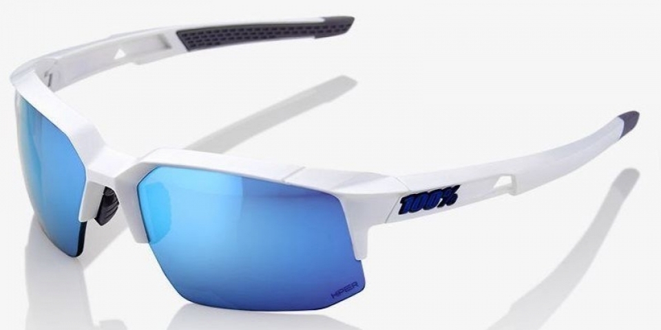 

100% Speedcoupe Matte White / HiPER Blue Multilayer Mirror (2018)