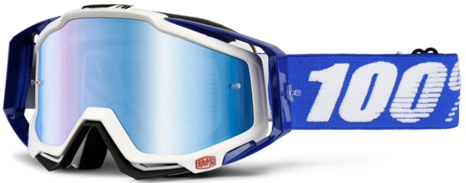 

100% Racecraft Cobalt Blue Mirror Blue Lens (2016), Blue/white