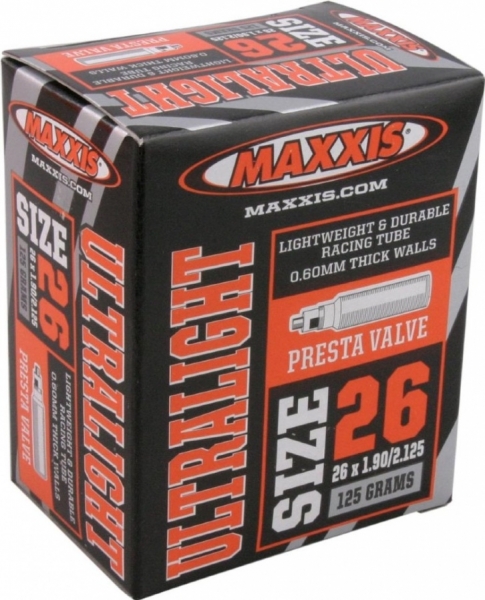 

Maxxis Ultralight 26x1.90/2.125 0.6 мм вело нип (0)