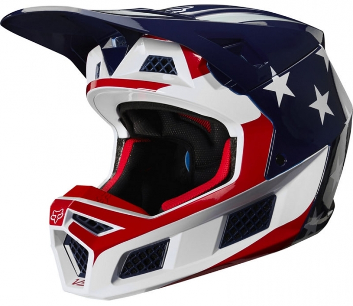 Fox V3 Idol Helmet white red blue 39901 29990