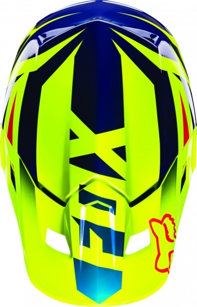 

Fox V2 Race Helmet Visor (2016), Blue/yellow