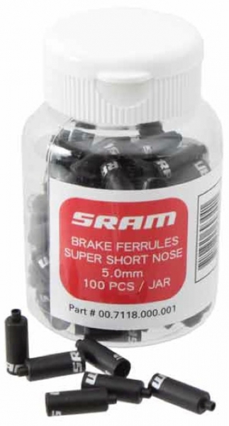 

Sram Наконечник рубашки для тормоза 5mm Super-Short Nose 100шт/уп (0), Black